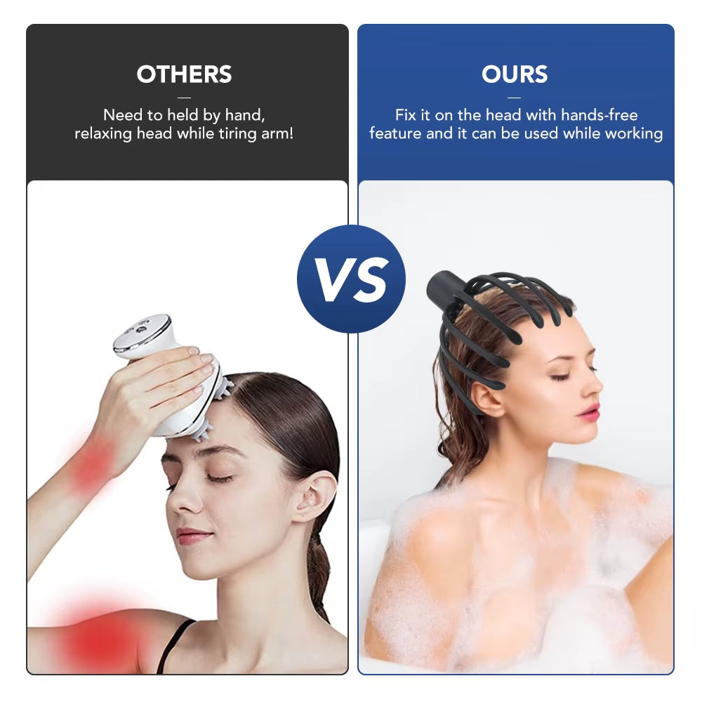 Electric Octopus Claw Scalp Massager Stress Relief Therapeutic Head Scratcher Stress Relief and Hair Stimulation Massage