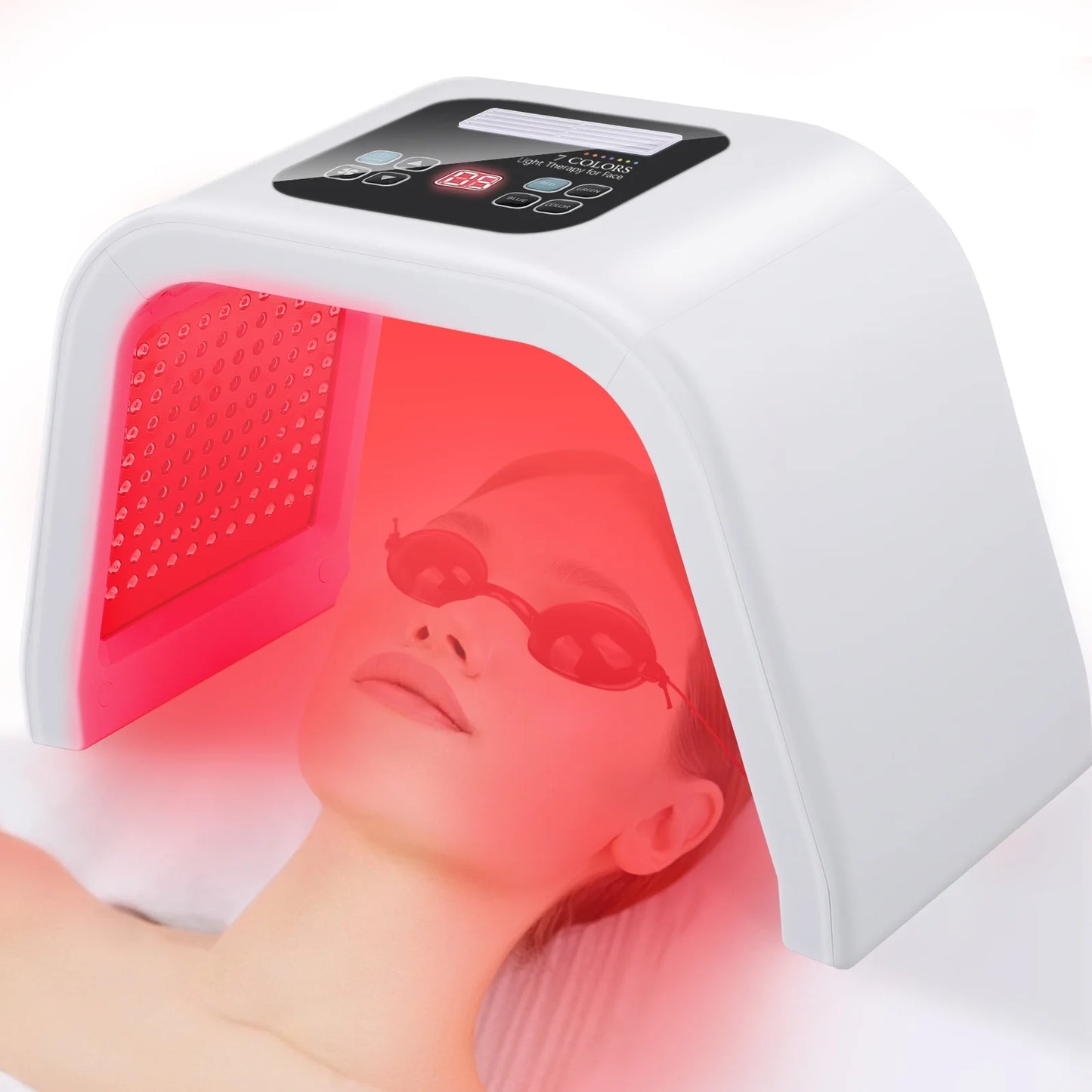 7-In-1 LED Photon Therapy Facial Mask - Red Light Therapy for Face, Neck, and Bodycare at Home
