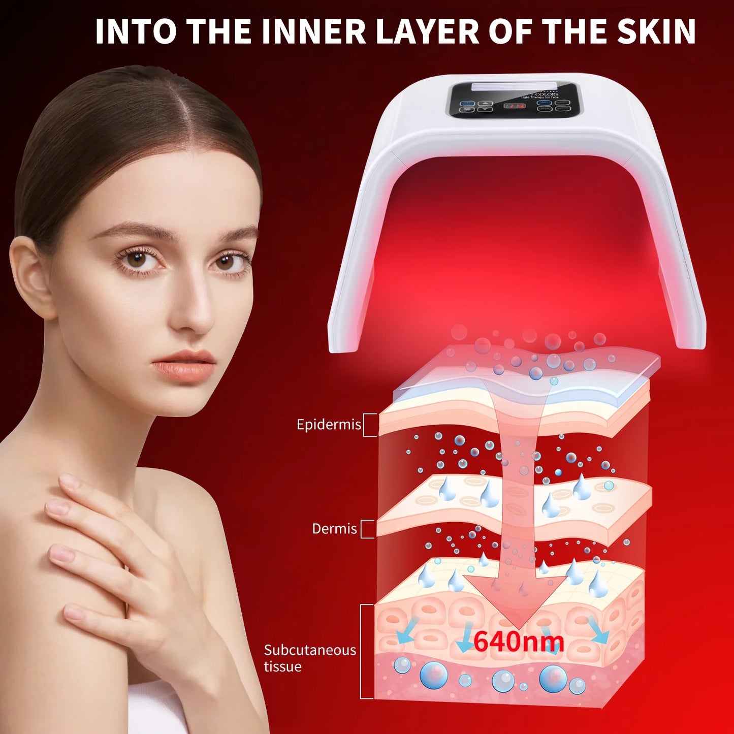 7-In-1 LED Photon Therapy Facial Mask - Red Light Therapy for Face, Neck, and Bodycare at Home