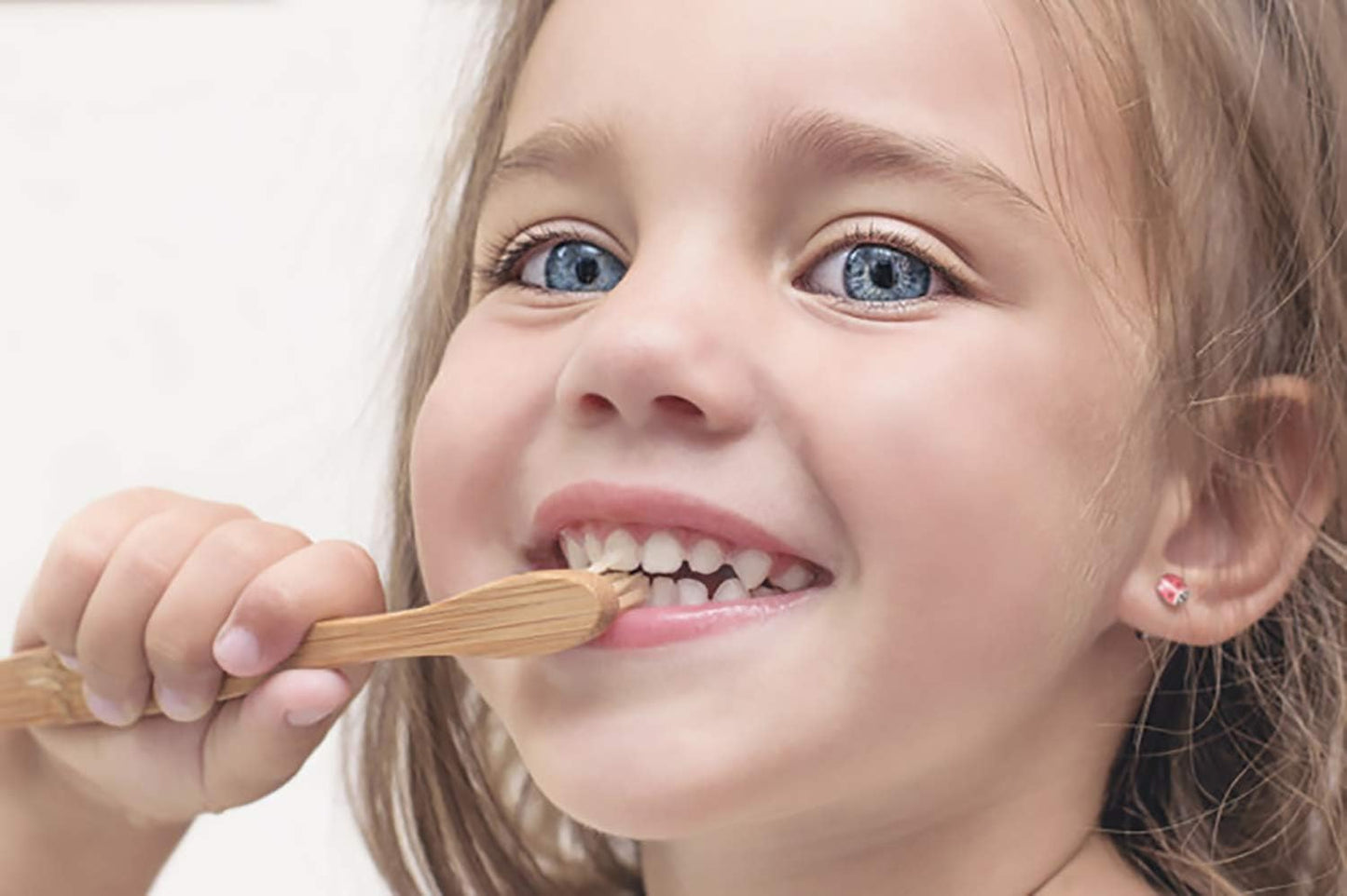 Kids Bamboo Toothbrushes, Biodegradable Handle, Bpa-Free Soft Bristles, Children Size Set of 4 (4 Colors)