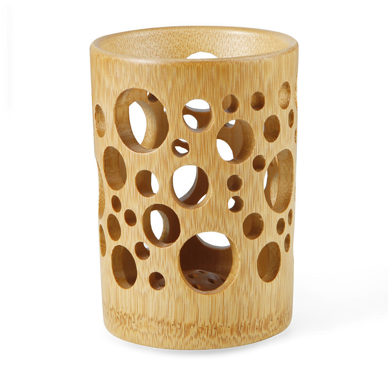 Nordic Creative Natural Bamboo Wood Hollow Toothbrush Cup