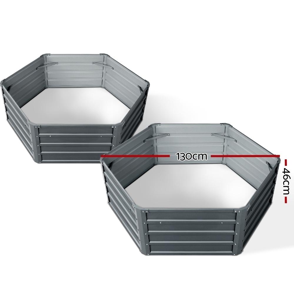 Green Fingers 2x Garden Bed 130x130x46cm Planter Box Raised Container