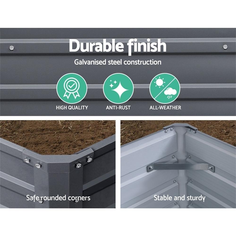Green Fingers 2x Garden Bed 130x130x46cm Planter Box Raised Container