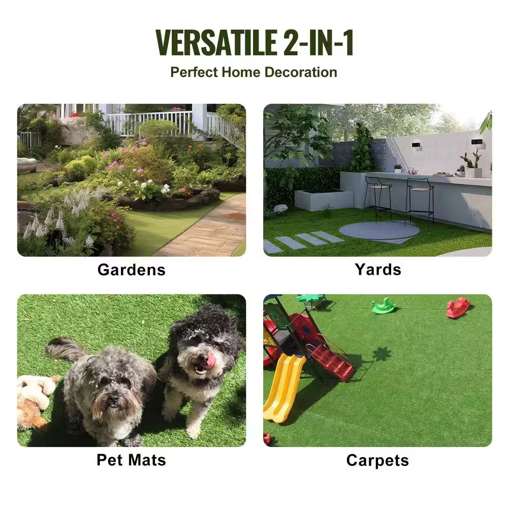 Artificial Grass Tiles Turf Deck Set 12 X 12 In. Synthetic Fake Grass Artificial Grass Interlocking Tiles (9 Pack) Green