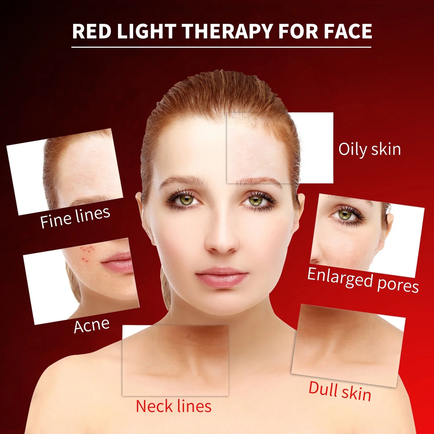 7-In-1 LED Photon Therapy Facial Mask - Red Light Therapy for Face, Neck, and Bodycare at Home