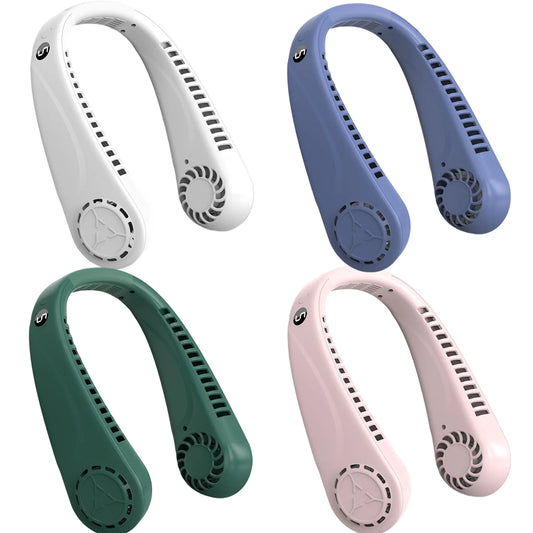 Hands-Free Personal Neck Fan Cooling Hanging/ USB Rechargeable - 5 Wind Speeds