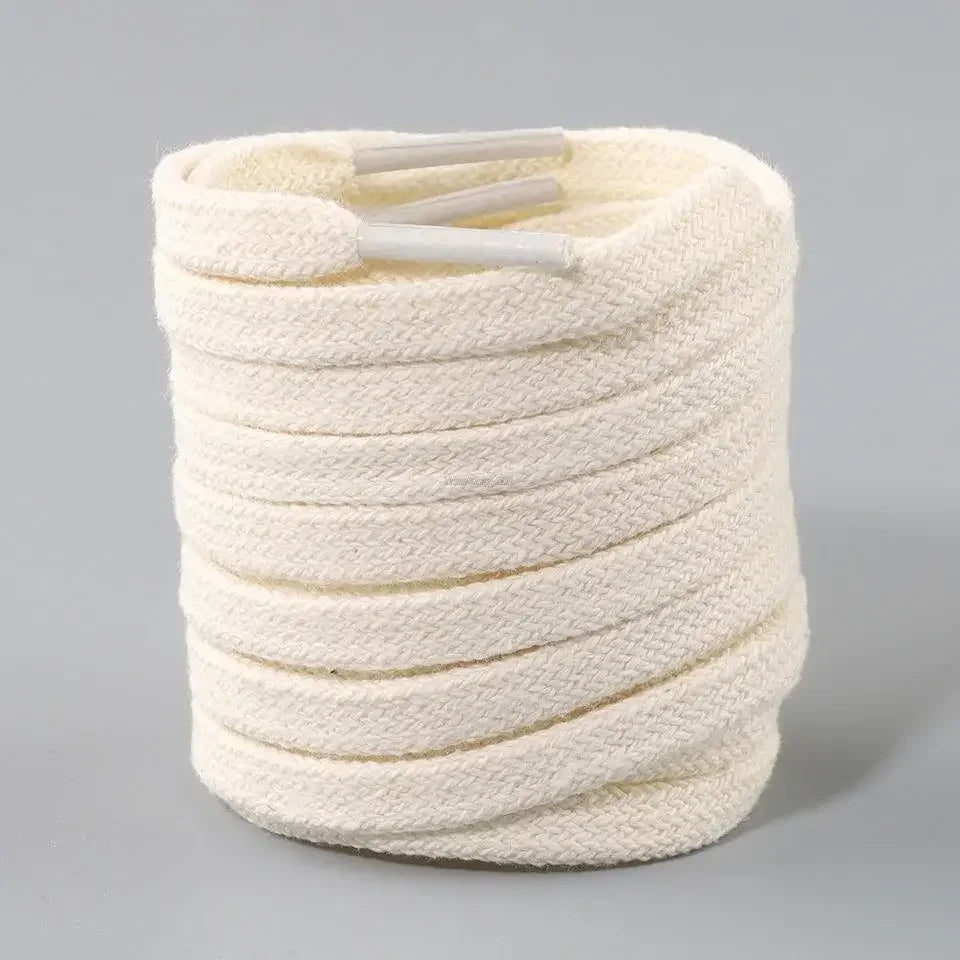 1Pair Cotton Flat Shoelaces Sneakers Canvas Shoe laces Women Men Shoelace White Black Beige Classic Laces for Shoes Strings